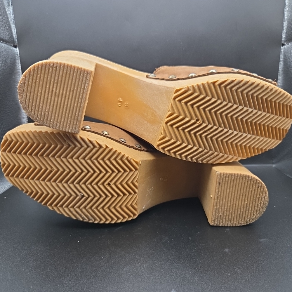 MB Brown Leather Women's Mules - Picture 16 of 16